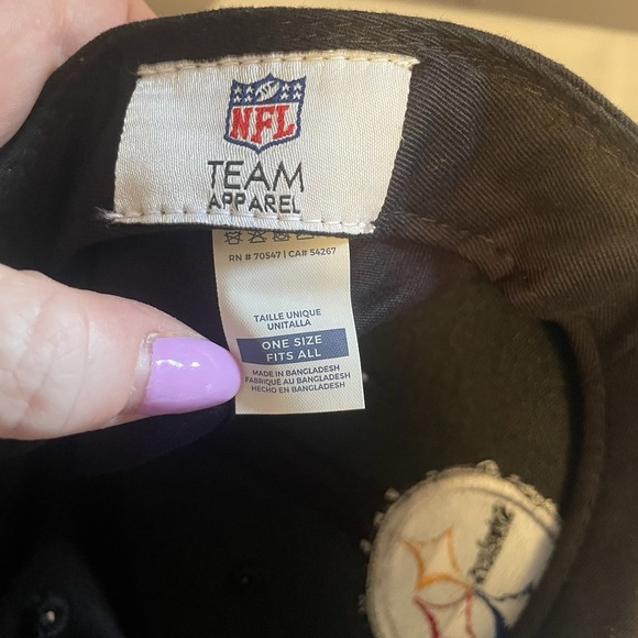 Pittsburgh Steelers NFL Football Team Apparel Adjustable Black Cap Logo Hat - Picture 5 of 9